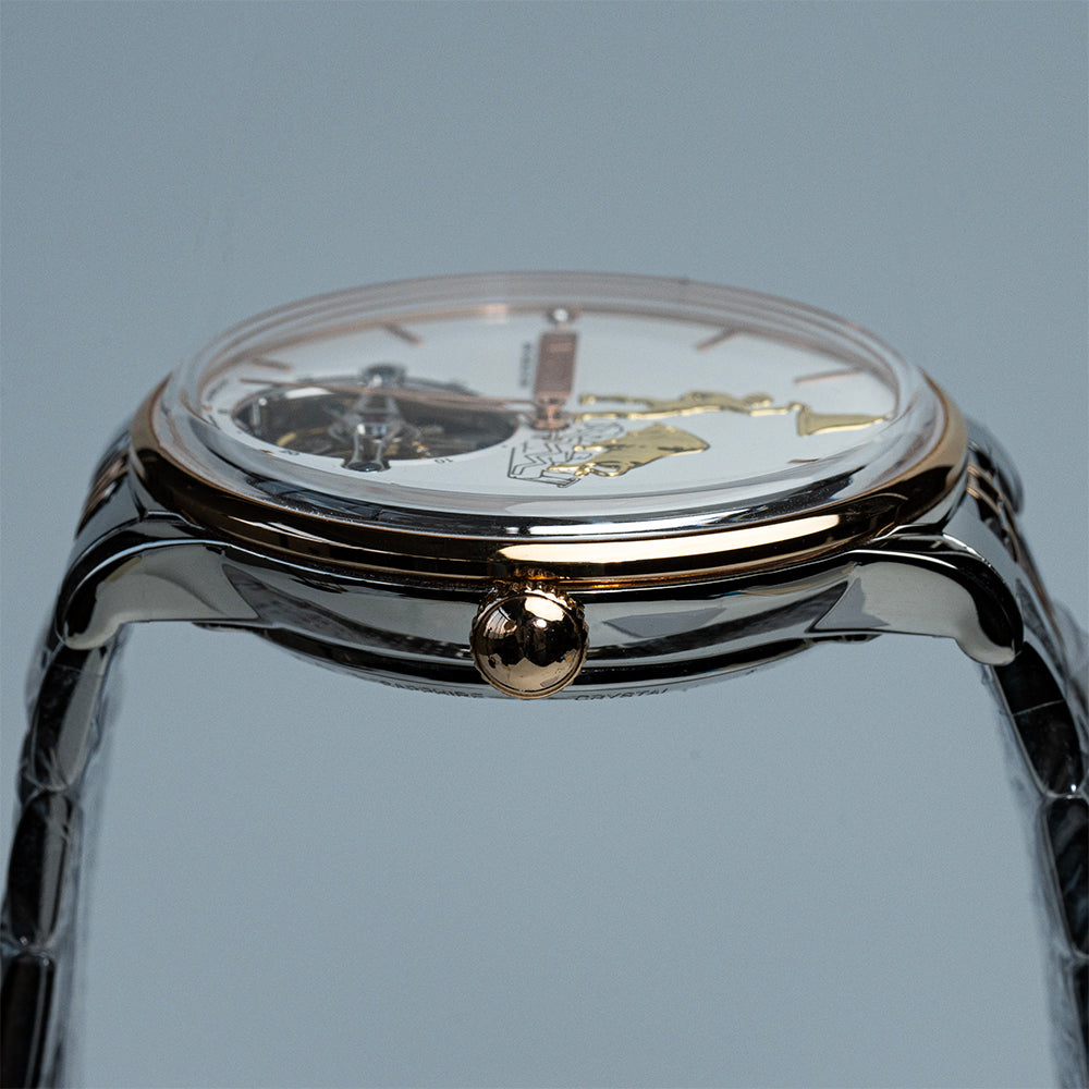 AJUT luxury automatic tourbillon movement watches for men mechanical sun-patterned surface with 24K gold figures man watch 0375