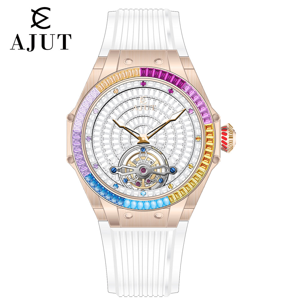 AJUT Diamond Star Tourbillon Sapphire Mechanical Men's Watch TAM0382