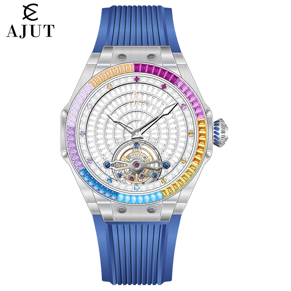 AJUT Diamond Star Tourbillon Sapphire Mechanical Men's Watch TAM0382
