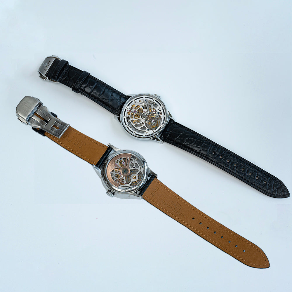 AJUT Automatic Tourbillon Mechanical Watches For Men Luxury Hollow Dial Men Watch Fashion 0508