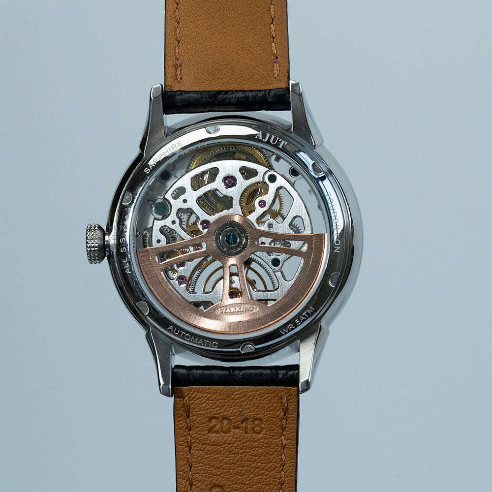 AJUT automatic tourbillon mechanical skeleton mens watch sapphire mirror waterproof hollow luxury man wristwatches 0508