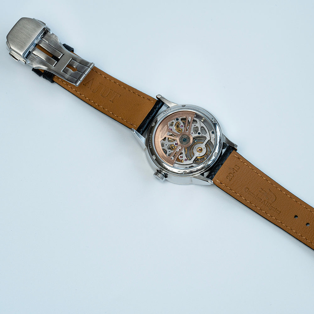 AJUT automatic tourbillon mechanical skeleton mens watch sapphire mirror waterproof hollow luxury man wristwatches 0508