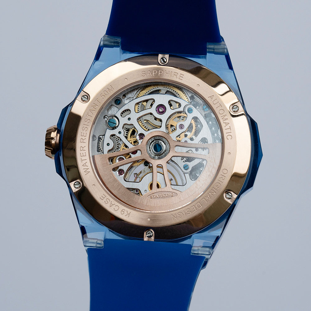 AJUT Automatic Tourbillon Crystal Case Watch Men Sapphire Mirror Square Diamond Surface Flying Mechanical Wristwatches 0521