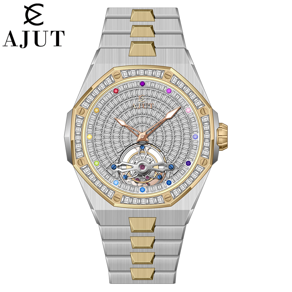 AJUT Starry Sky Stainless Steel Automatic Winding Mechanical Watch Waterproof TAM0524