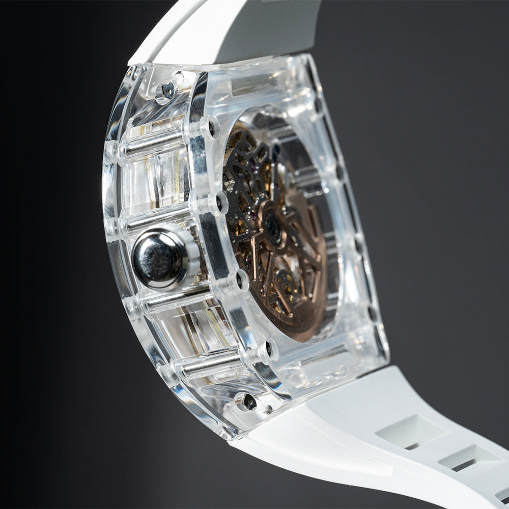 AJUT Automatic Tourbillon Crystal Watches For Man Self Winding Mechanical Movement Watch Man 0571