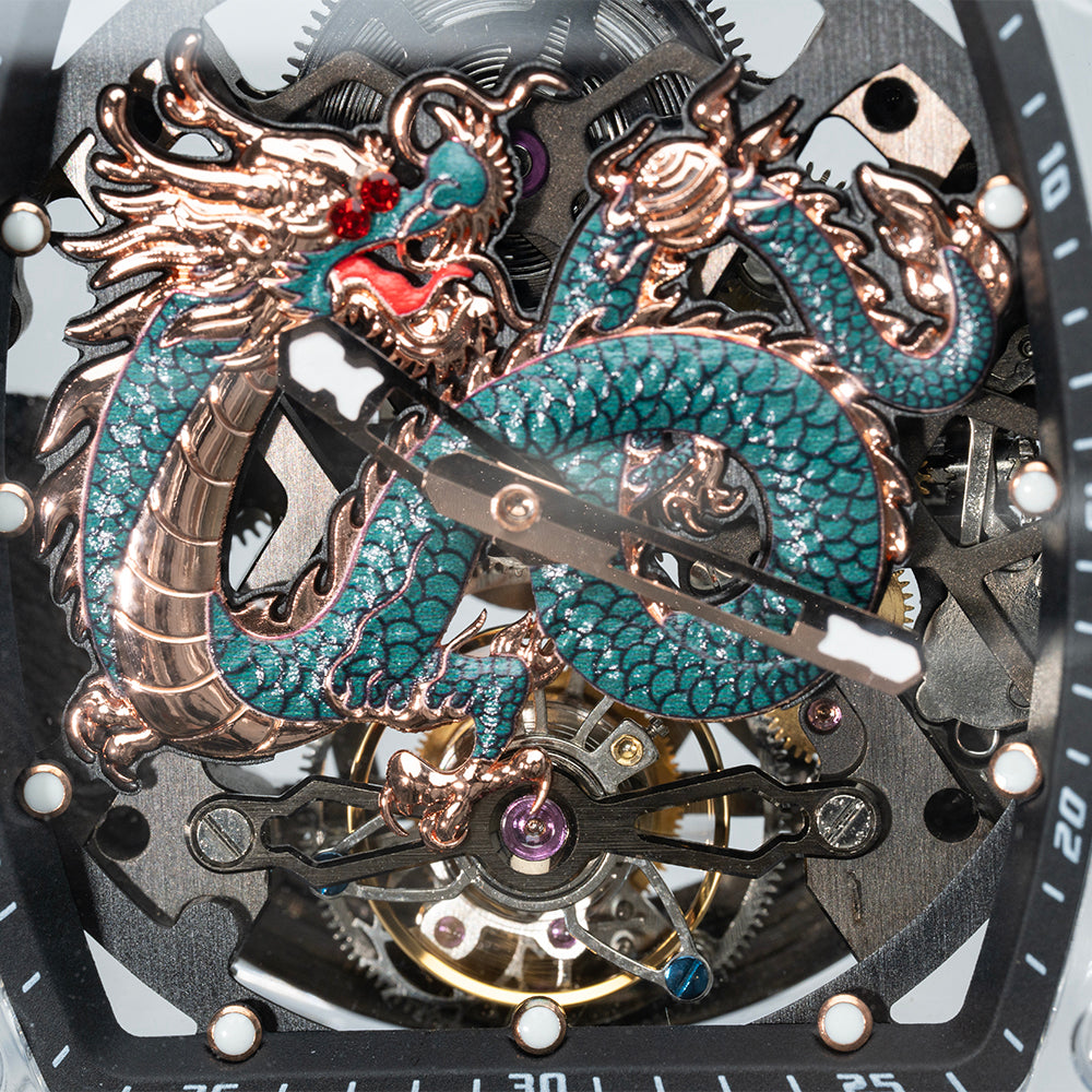 AJUT Automatic Tourbillon Crystal Watches For Man Self Winding Mechanical Movement Watch Man 0571