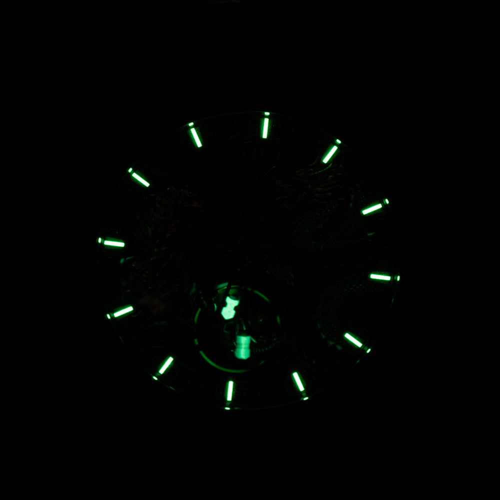 AJUT automatic mechanical mens watch sapphire glass 3D dragon dial skeleton vintage watches for man waterproof stainless steel 0576
