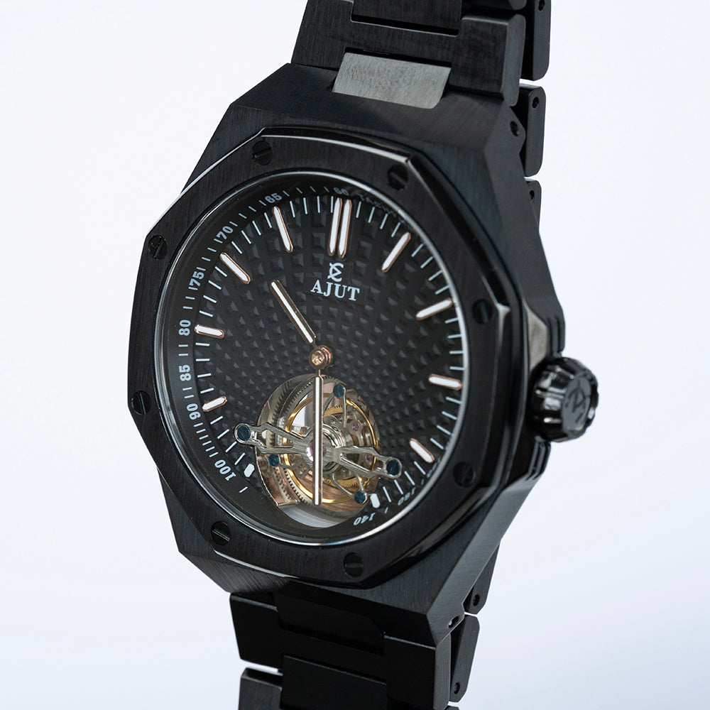 AJUT Automatic Mechanical Movement Man Watches Oil Pressure Dial Sapphire 316L Steel Wristwatch 0516
