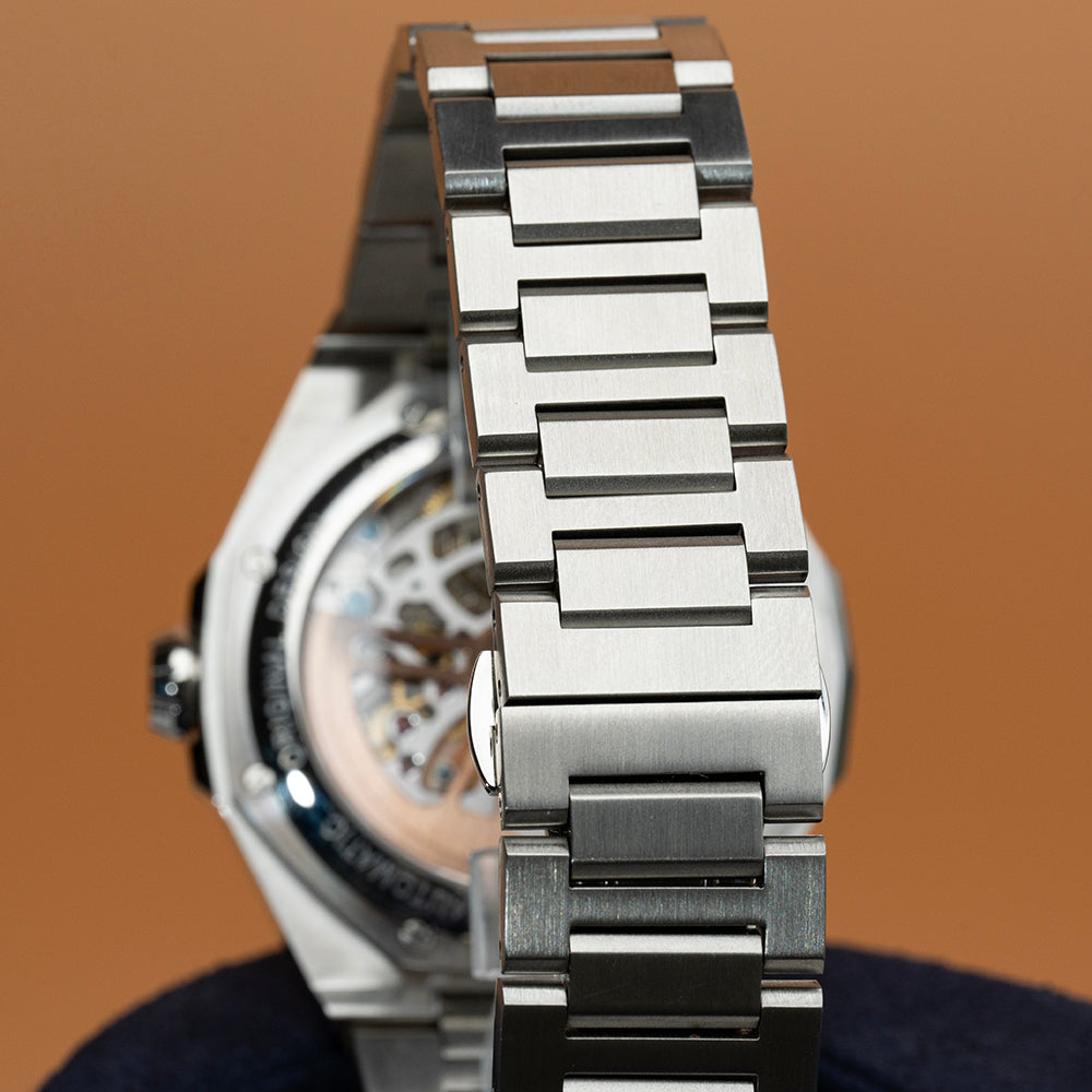 AJUT Automatic Mechanical Movement Man Watches Oil Pressure Dial Sapphire 316L Steel Wristwatch 0516