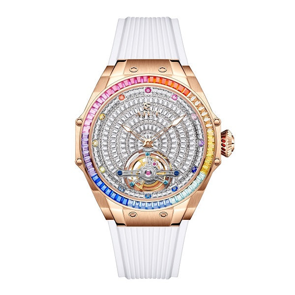 AJUT Diamond Star Tourbillon Sapphire Mechanical Men's Watch TAM0382