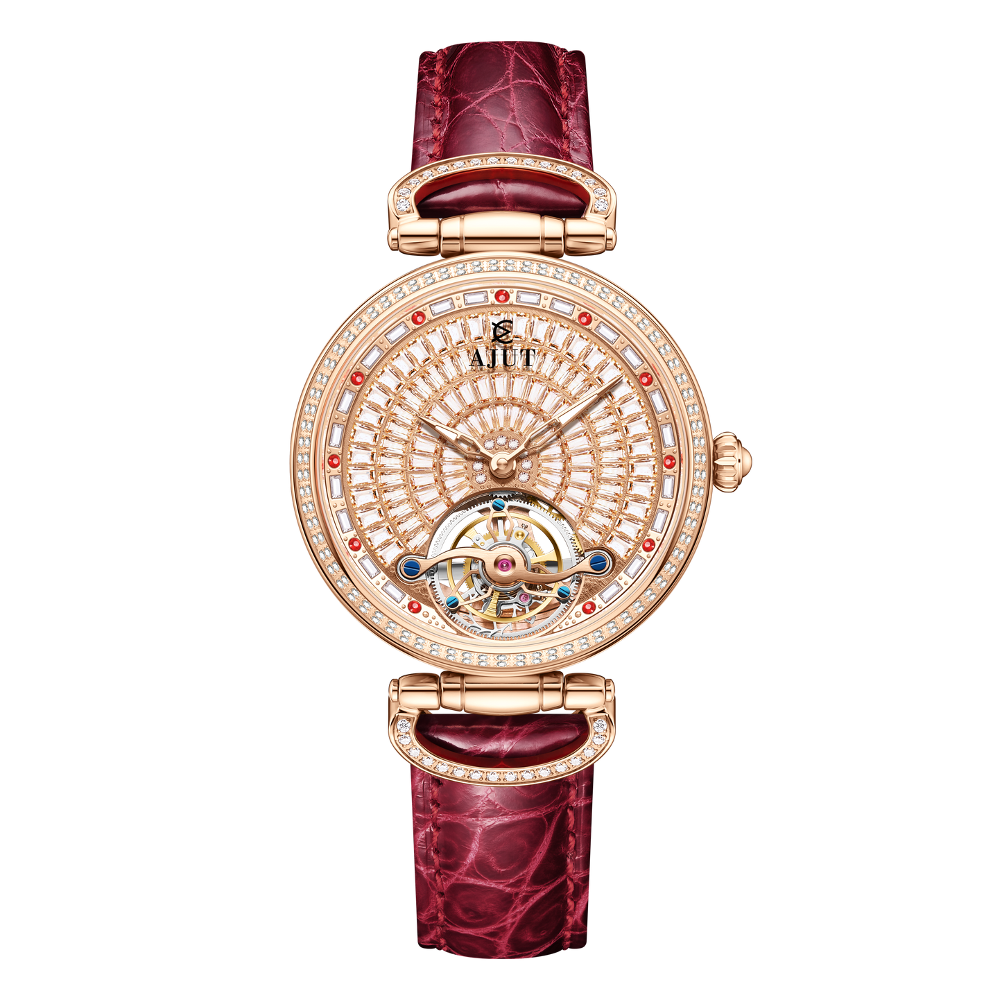 AJUT star-studded trapezoidal zircon mechanical ladies watch TAL0397