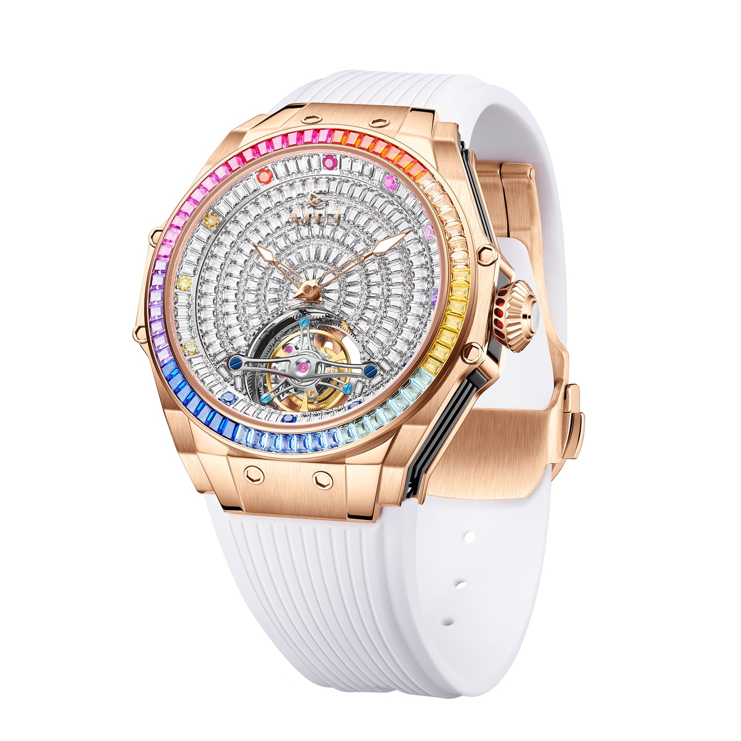 AJUT Diamond Star Tourbillon Sapphire Mechanical Men's Watch TAM0382
