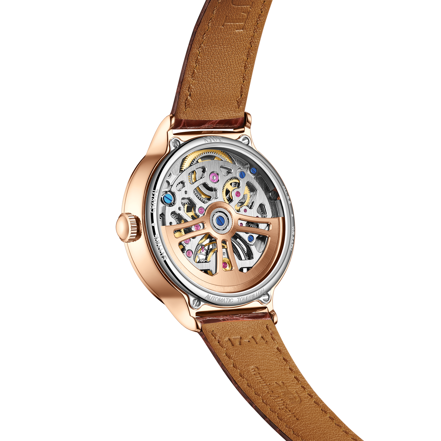 AJUT Tourbillon Women Watch Embossed Parrot Mother-of-Pearl Luxury Tourbillon Ladies Watch 0340L