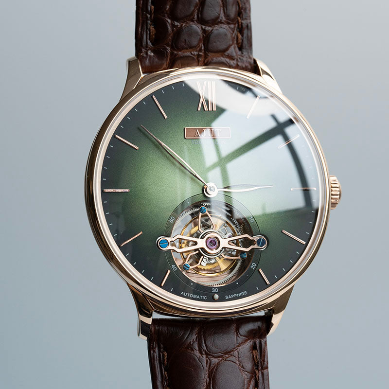 AJUT automatic tourbillon movement men watch vintage sapphire glass simple dial self wind mechanical watches for men Business 0345