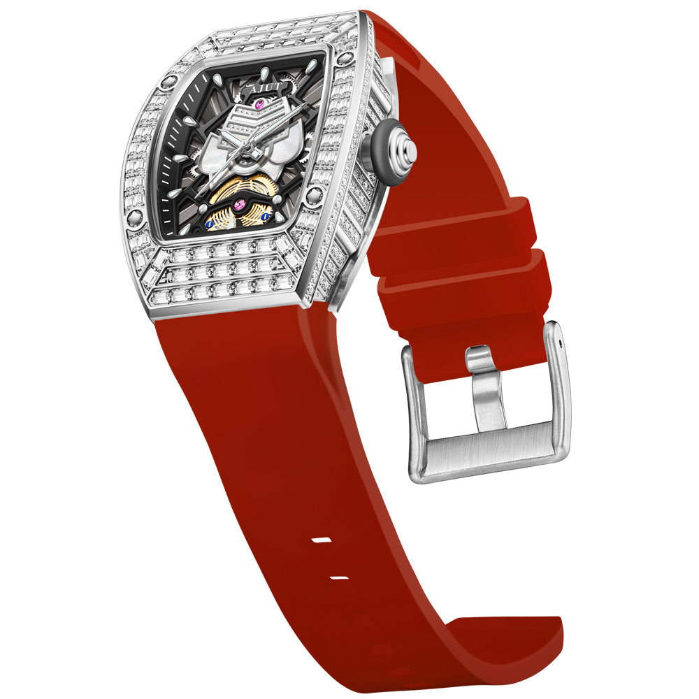 AJUT Quartz Movement Watches For Woman Sapphire With Square Zircon Bezel Quartz Ladies Watches Luxury 1140