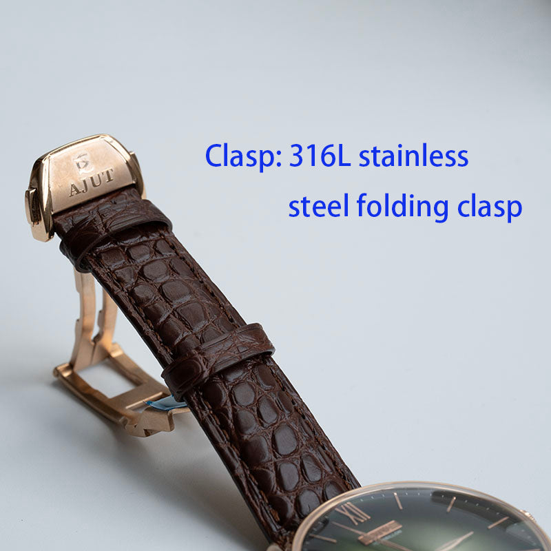 AJUT automatic tourbillon movement men watch vintage sapphire glass simple dial self wind mechanical watches for men Business 0345