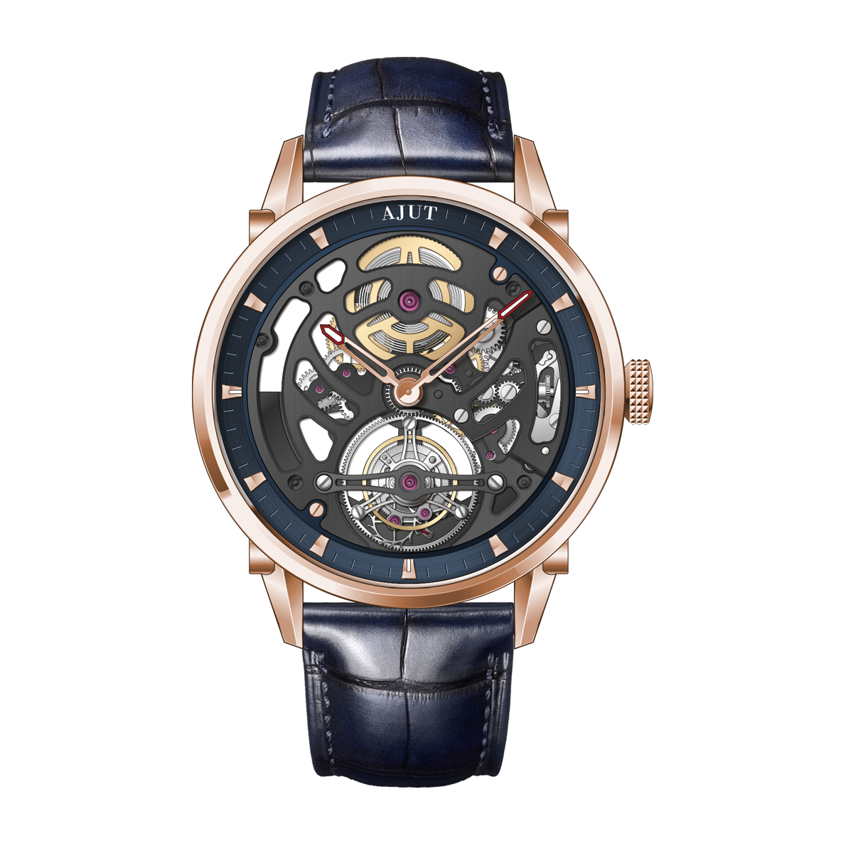 AJUT hollow sapphire automatic tourbillon mechanical men's watch 48 hours power TAM0343