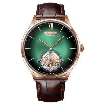 AJUT automatic tourbillon movement men watch vintage sapphire glass simple dial self wind mechanical watches for men Business 0345