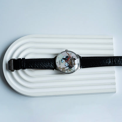 AJUT Automatic Tourbillon Movement Men Watch Sapphire Mechanical Panda Dial Watches Man 0346