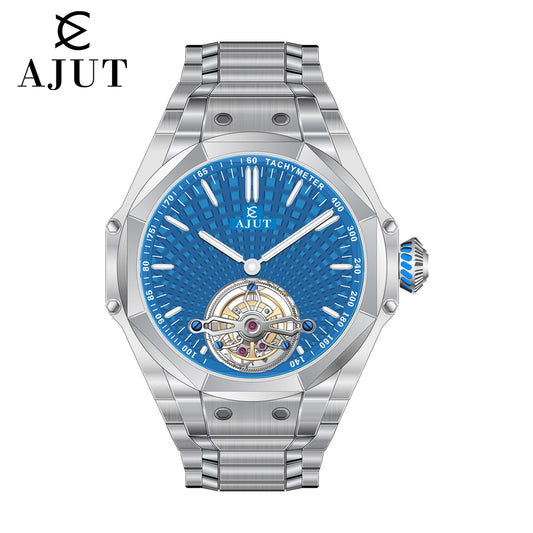 AJUT tourbillon watches man vintage automatic winding flying mechanical tourbillon watches for men hydraulic surface luxury 0383