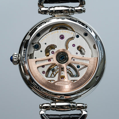 AJUT Automatic Tourbillon Movement Women Watches Sapphire Full Diamond Self Winding Mechanical Ladies Watch Luxury Fashion 0397L