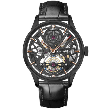 AJUT Automatic Tourbillon Mechanical Watches For Men Luxury Hollow Dial Men Watch Fashion 0508
