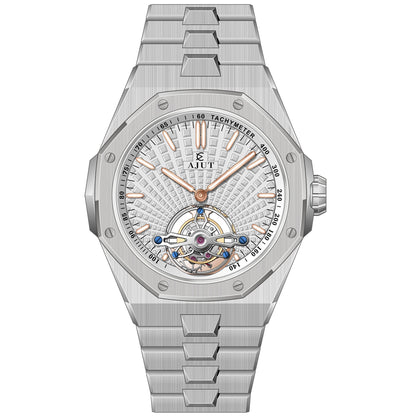 AJUT Automatic Mechanical Movement Man Watches Oil Pressure Dial Sapphire 316L Steel Wristwatch 0516