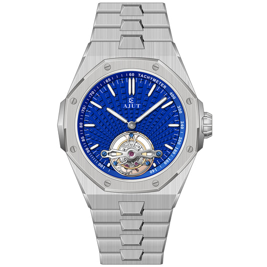 AJUT Automatic Mechanical Movement Man Watches Oil Pressure Dial Sapphire 316L Steel Wristwatch 0516