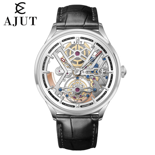 AJUT automatic tourbillon movement watch man sapphire glass hollow surface mechanical watches for men 0545