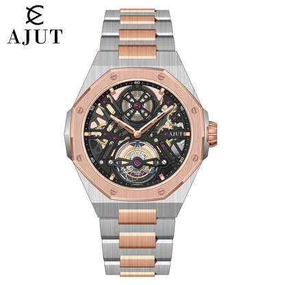 AJUT watch men automatic tourbillon mechanical movement watches man sapphire glass skeleton dial wristwatches 0550