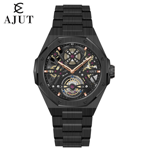AJUT watch men automatic tourbillon mechanical movement watches man sapphire glass skeleton dial wristwatches 0550