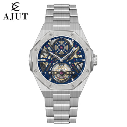 AJUT watch men automatic tourbillon mechanical movement watches man sapphire glass skeleton dial wristwatches 0550