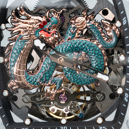 AJUT Automatic Tourbillon Crystal Watches For Man Self Winding Mechanical Movement Watch Man 0571