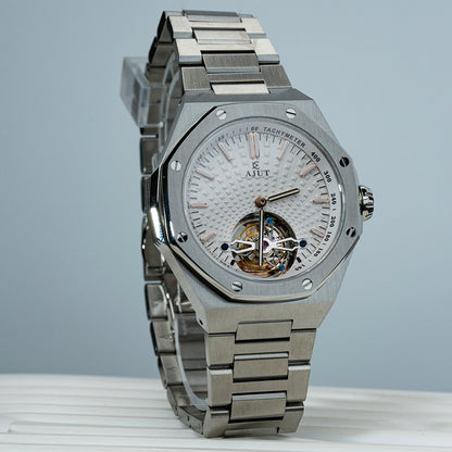 AJUT Automatic Mechanical Movement Man Watches Oil Pressure Dial Sapphire 316L Steel Wristwatch 0516