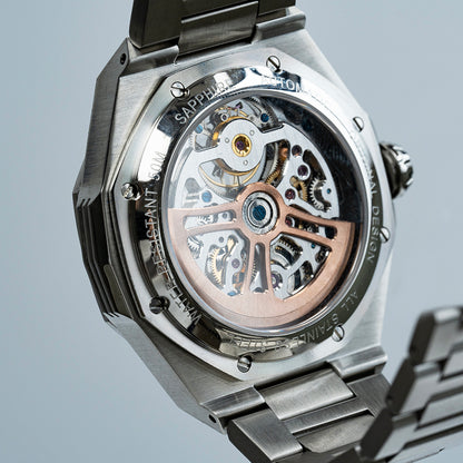 AJUT Automatic Mechanical Movement Man Watches Oil Pressure Dial Sapphire 316L Steel Wristwatch 0516